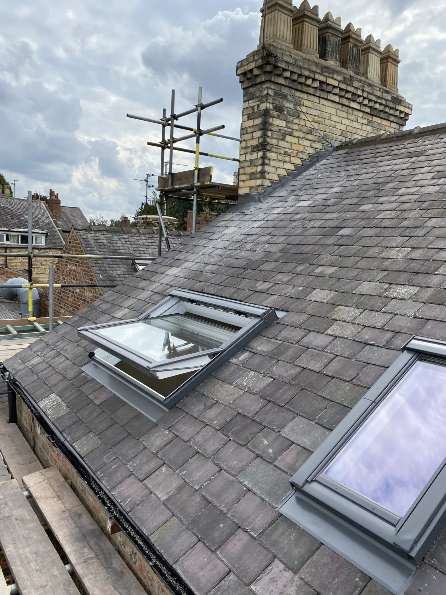 Velux roof windows in slate roof